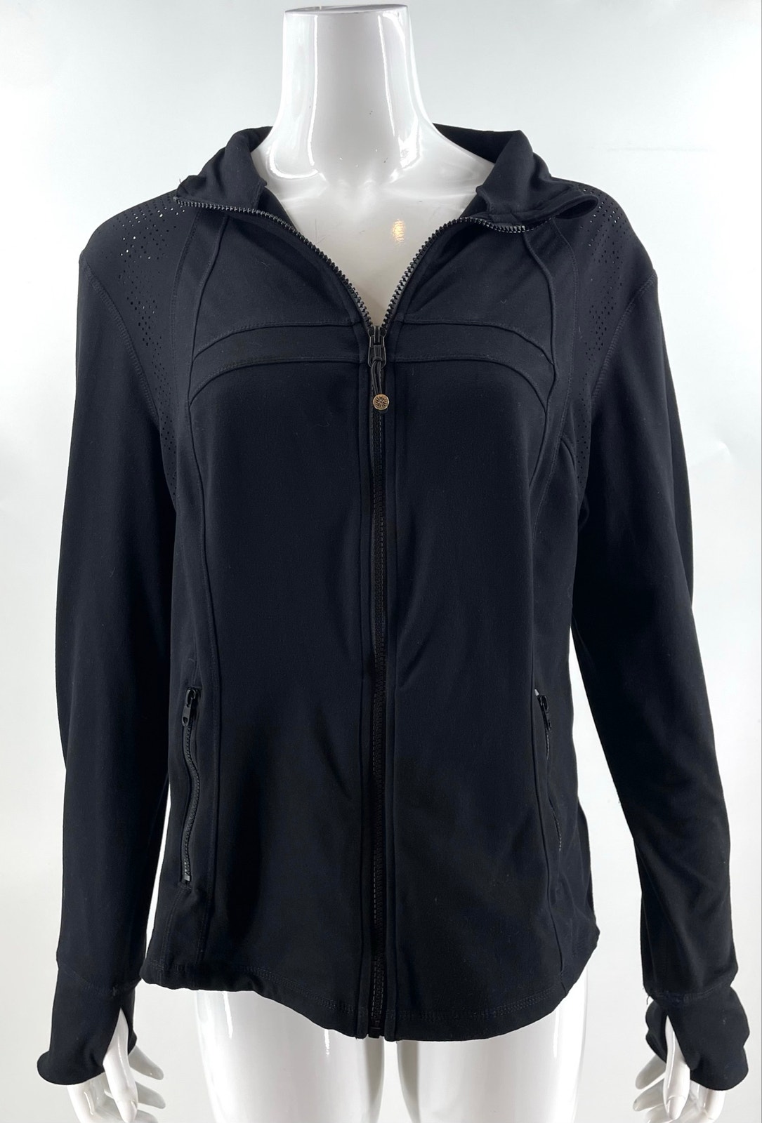 Tangerine Womens Athletic Jacket Size Xl Black Breathable Perforated Running